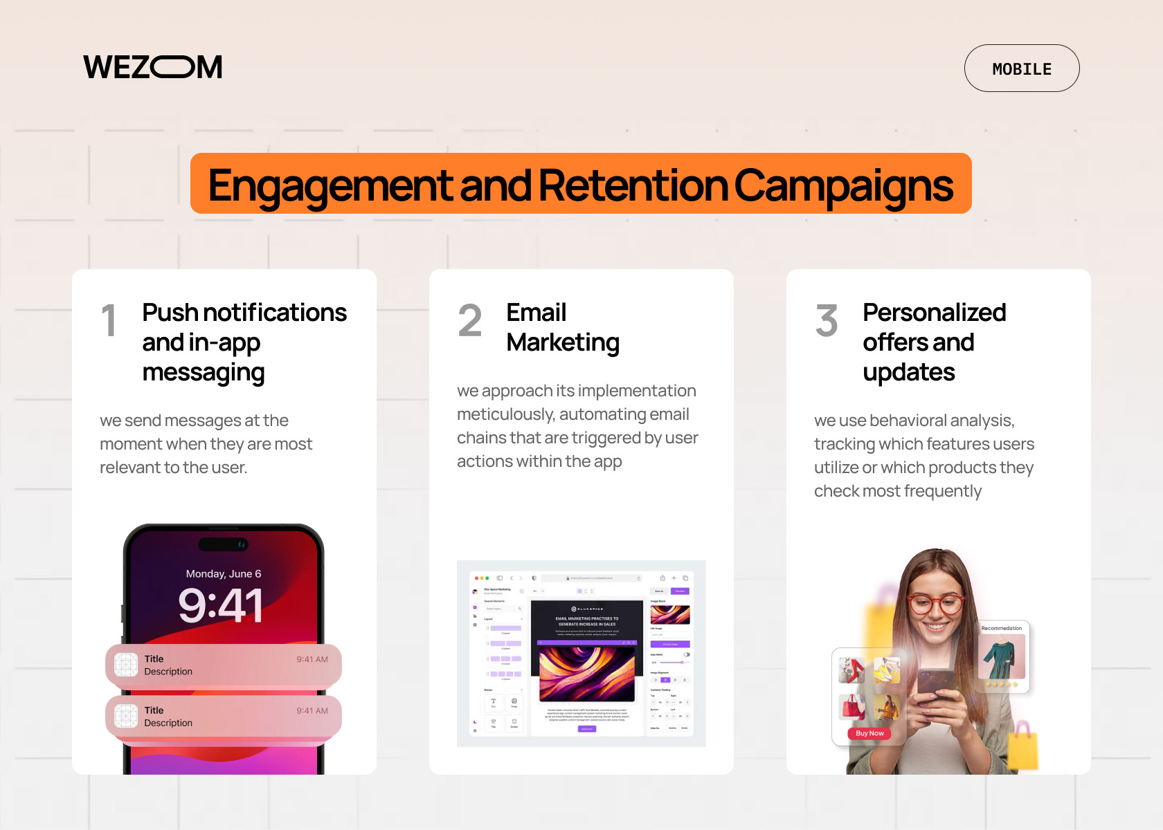 Engagement and retention campaigns in mobile app promotion with push notifications, email marketing, and personalized offers for app user acquisition 2025